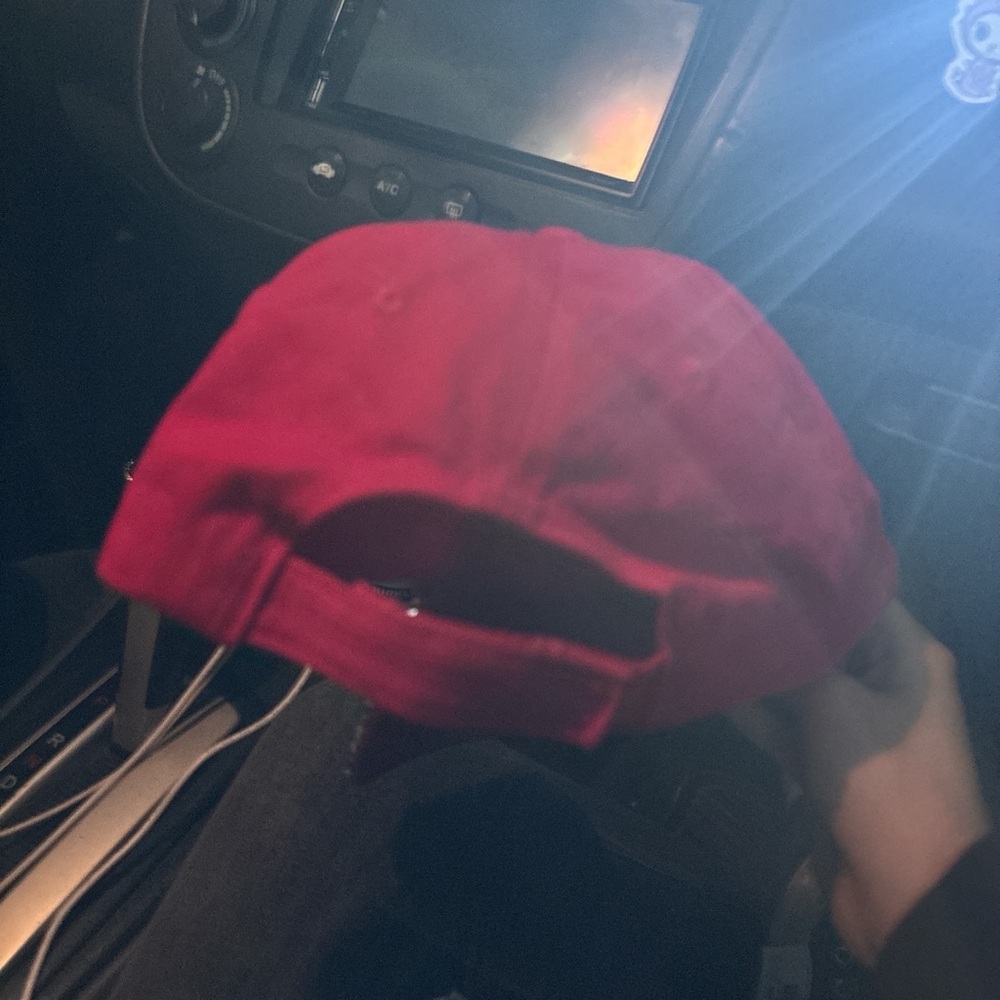 Red Cap with Rhinestone Crown Design - Picture 2 of 2
